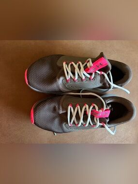 Under Armour Women’s Gray Athletic Sneakers with Pink Accents